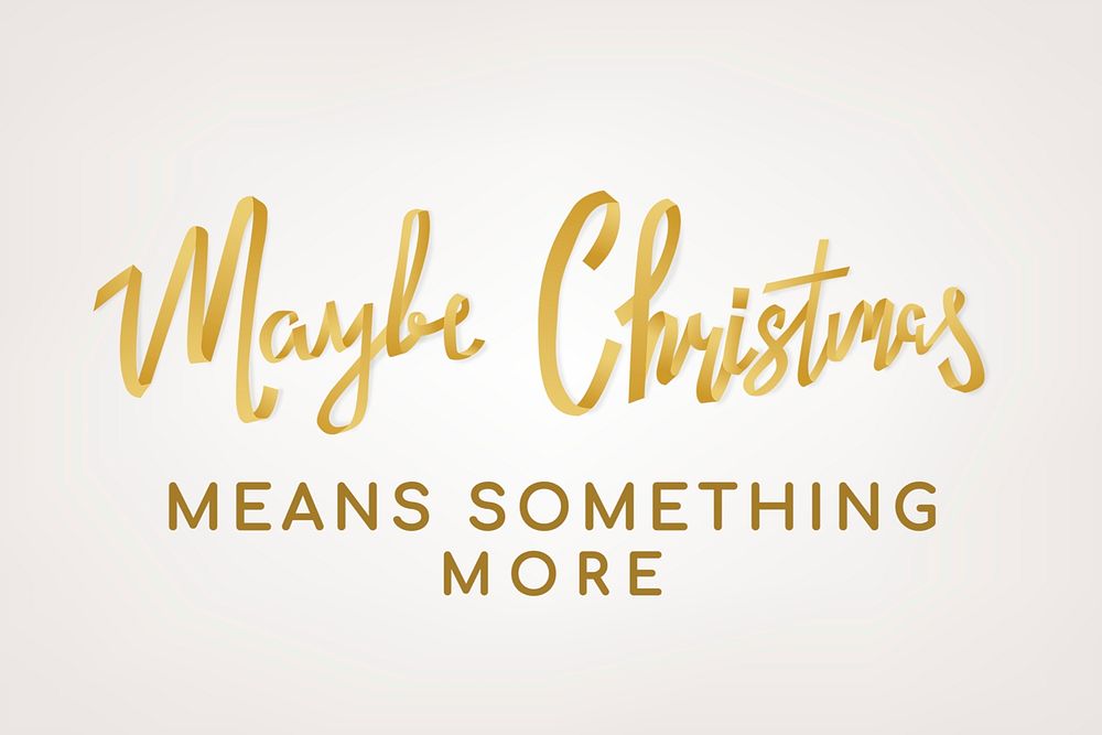 Christmas quote background psd, gold holiday greeting typography