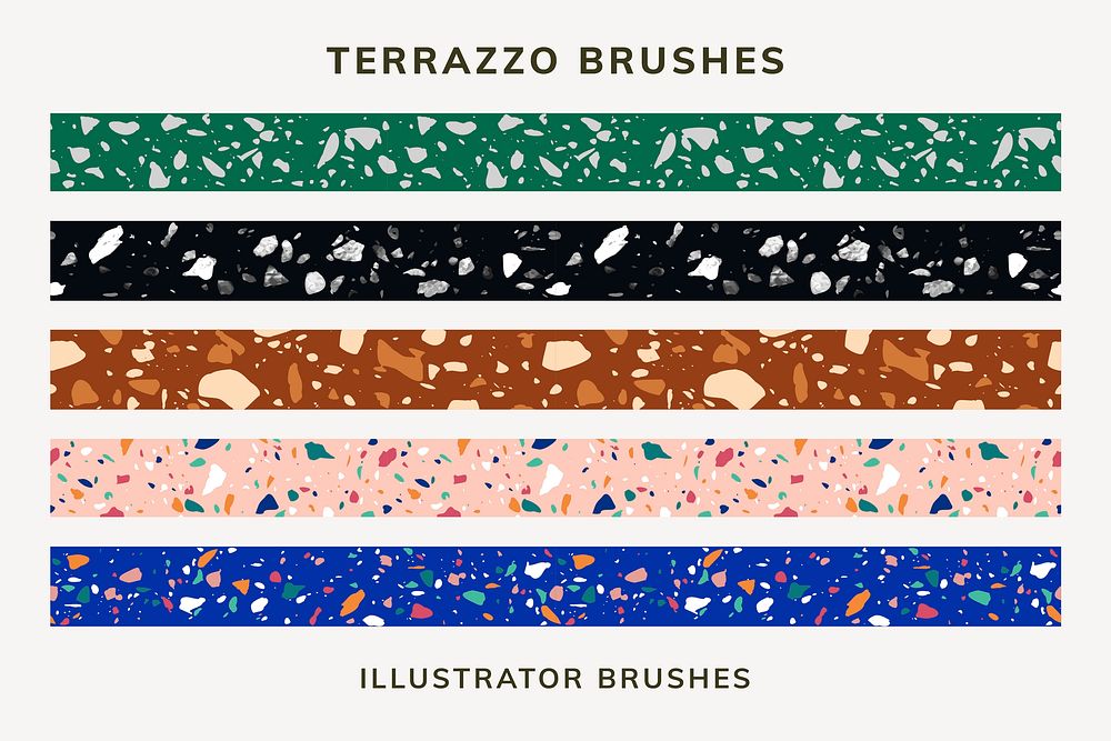 Terrazzo seamless texture marble background set