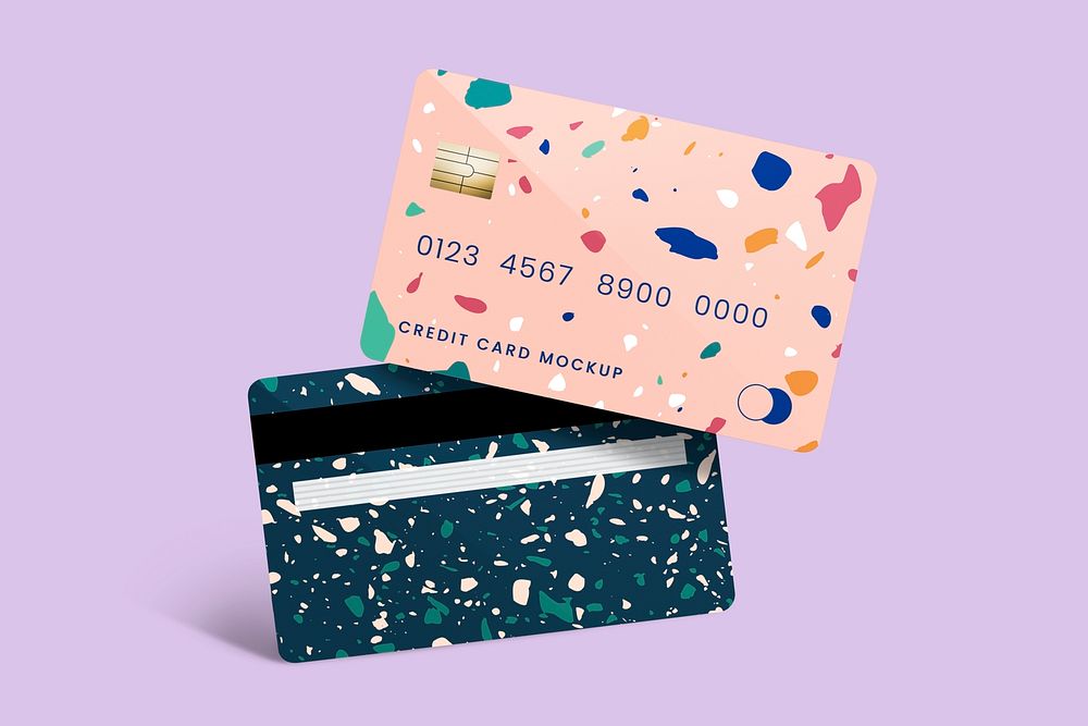 Terrazzo business card mockup psd