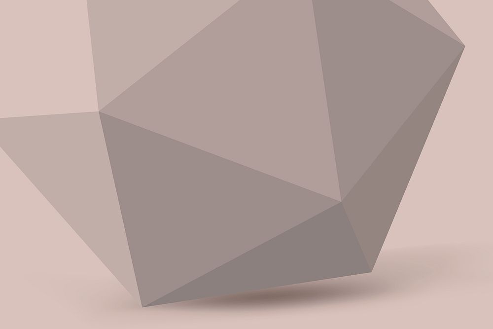 Greige prism background, 3D geometric shape psd