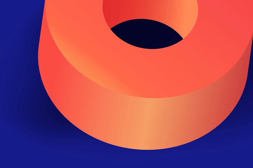 Abstract modern background, orange geometric circular shape in 3D psd