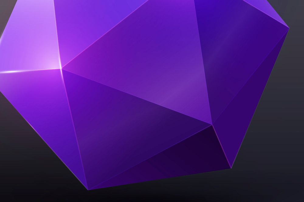 Purple prism background, shiny 3D rendered shape psd