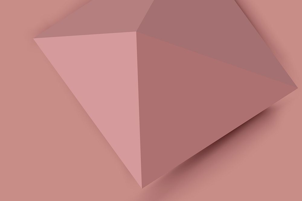 Pink pyramid background, 3D geometric shape psd