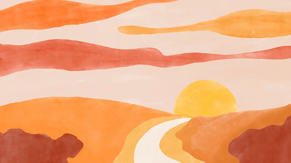 Summer sunset desktop wallpaper nature | Free PSD - rawpixel