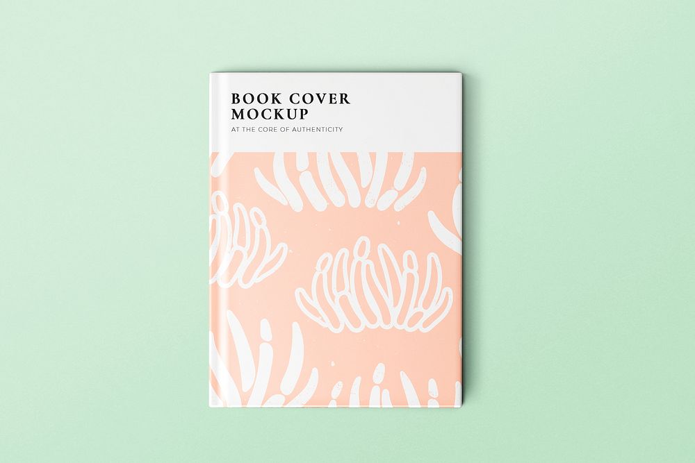Book cover mockup, seagrass design, psd design