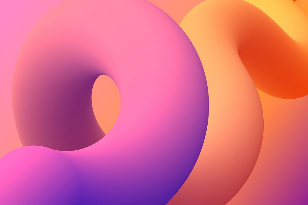 3D abstract background, pink gradient liquid shapes vector