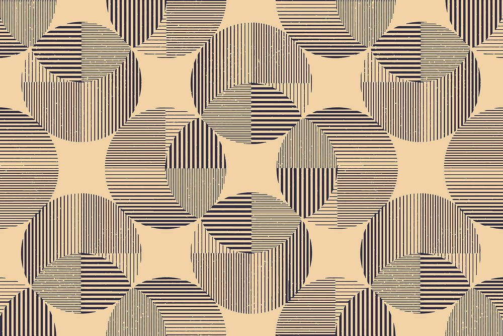 Geometric pattern background, round retro style vector