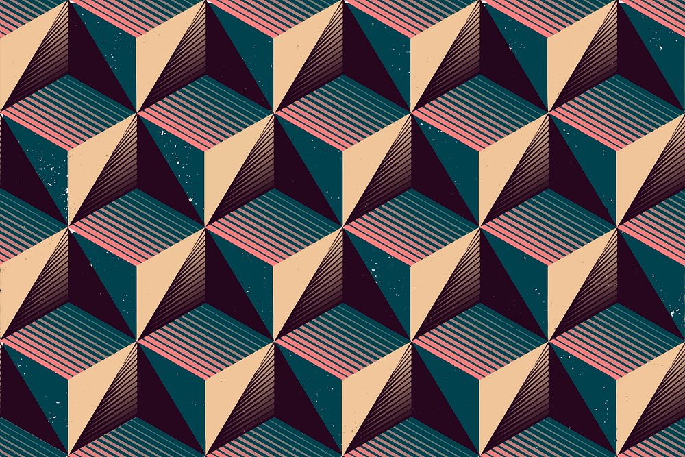 Geometric pattern background, repeated tetrahedron shapes design vector