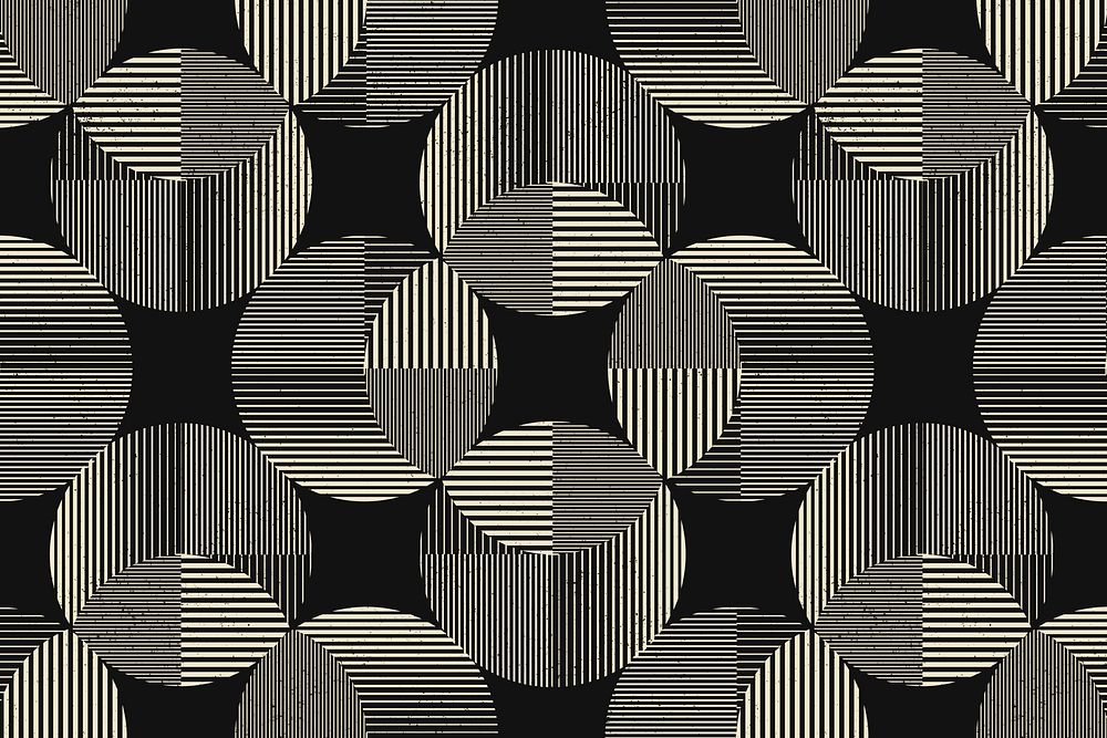 Retro pattern background, black abstract repeated round design 