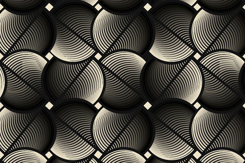 Interlaced pattern background, black geometric texture design vector