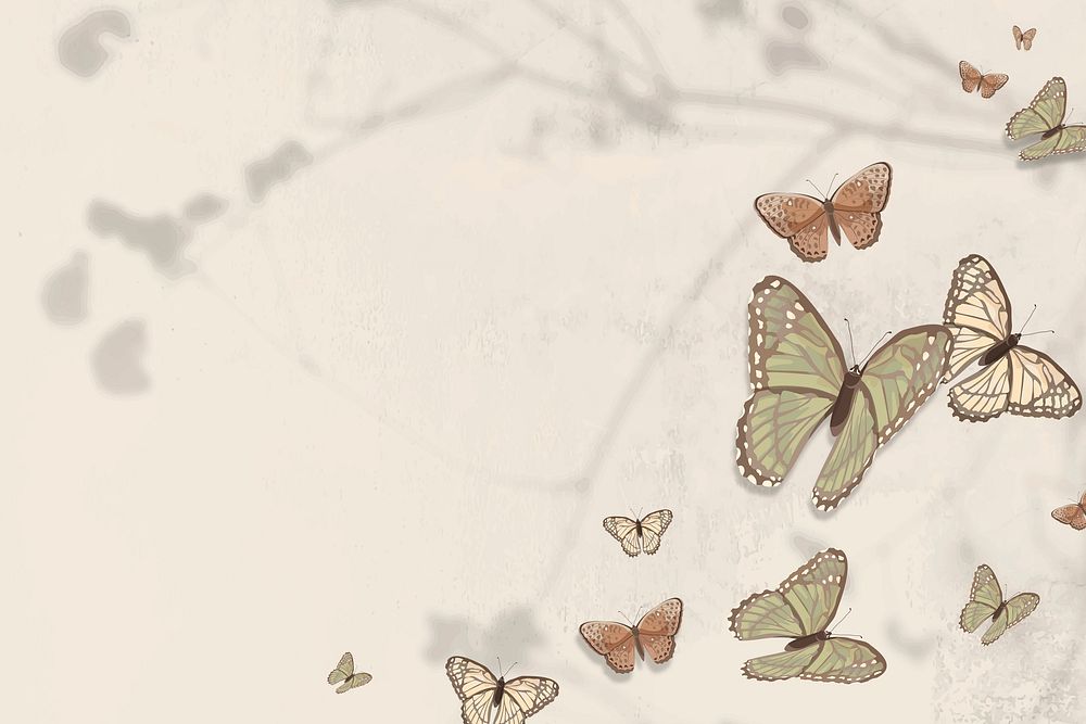 Feminine butterfly background, aesthetic watercolor design 