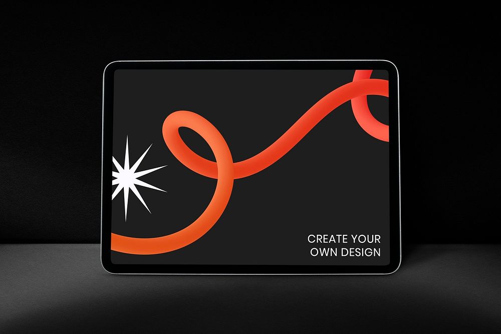 Digital tablet screen mockup, black design psd