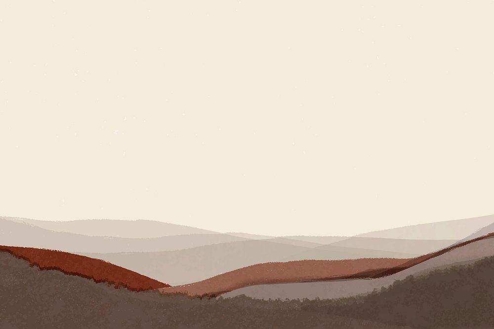 Aesthetic landscape background, green border, crayon texture vector