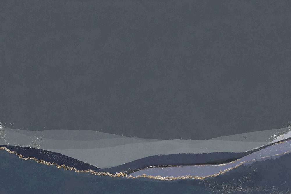 Aesthetic landscape background, blue crayon texture vector