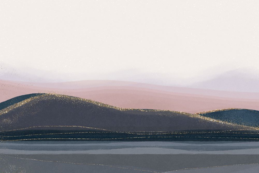 Aesthetic landscape background, pink crayon texture