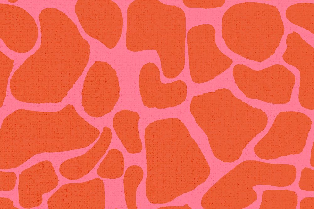 Red giraffe pattern background seamless, social media banner vector