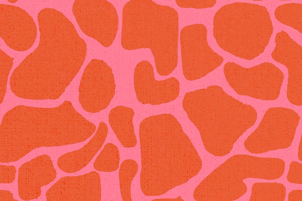 Red giraffe pattern background seamless, social media banner psd