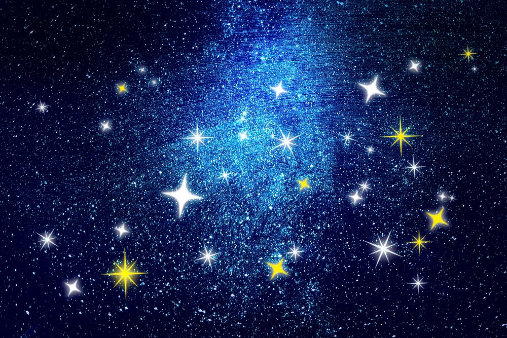 Starry night sky background, beautiful festive aesthetic galaxy wallpaper psd