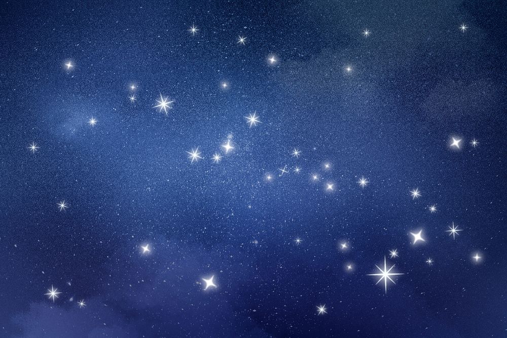 Glittering stars background, sparkling blue sky design psd