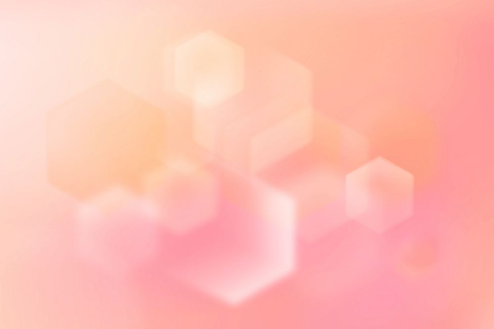 Pink geometric hexagon background bokeh light vector