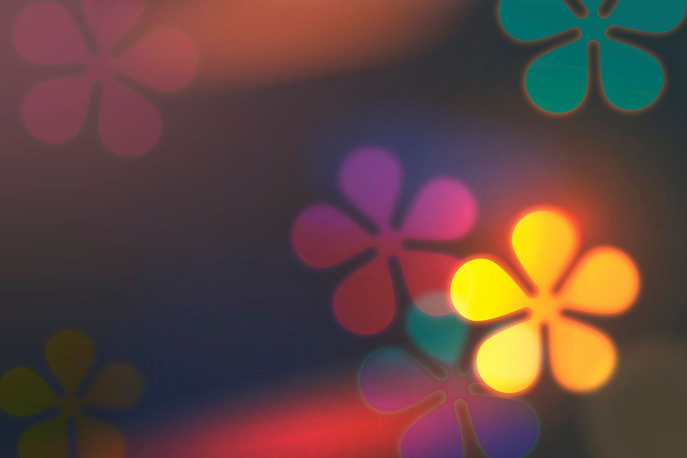 Colorful flower bokeh background, aesthetic pattern design