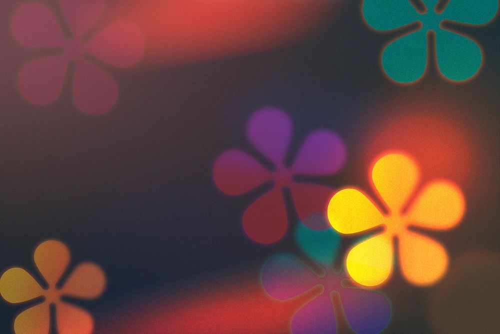 Colorful flower bokeh background, aesthetic pattern design psd