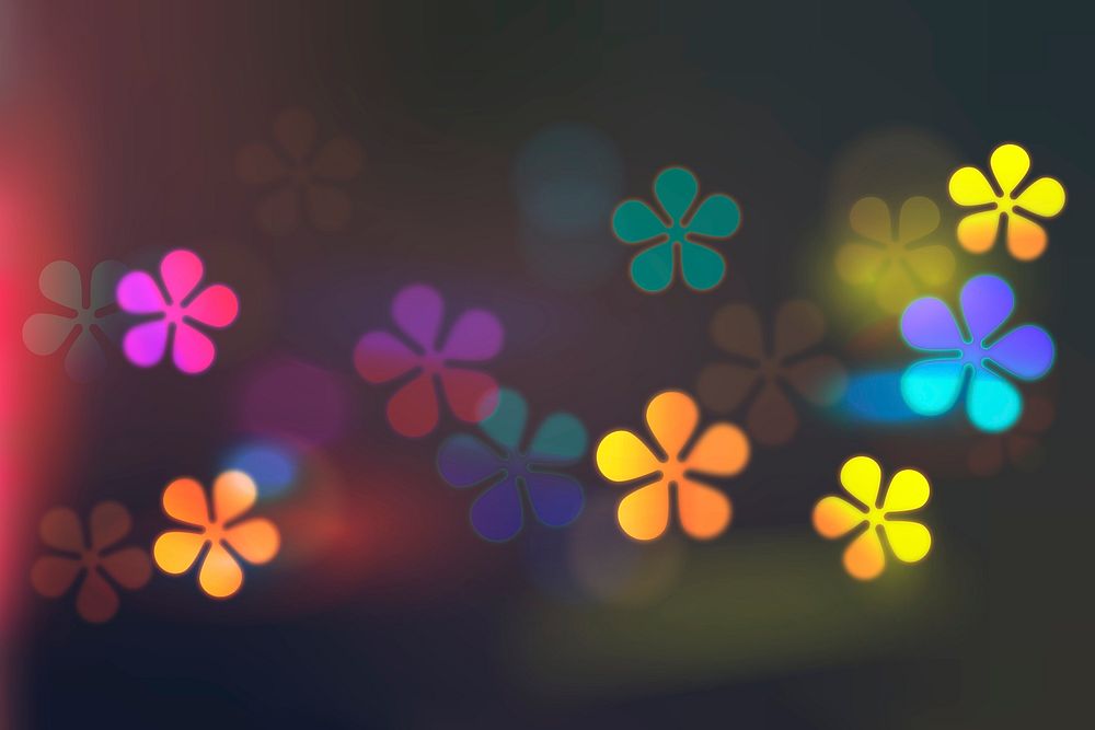 Colorful flower bokeh background, aesthetic pattern design psd