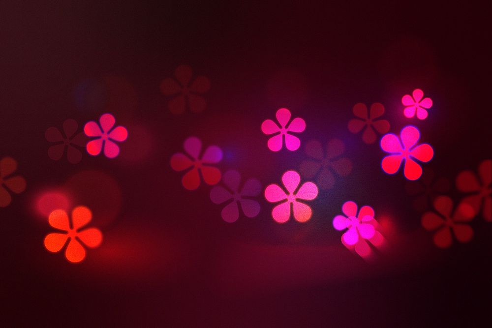 Pink flower bokeh background, aesthetic pattern design psd