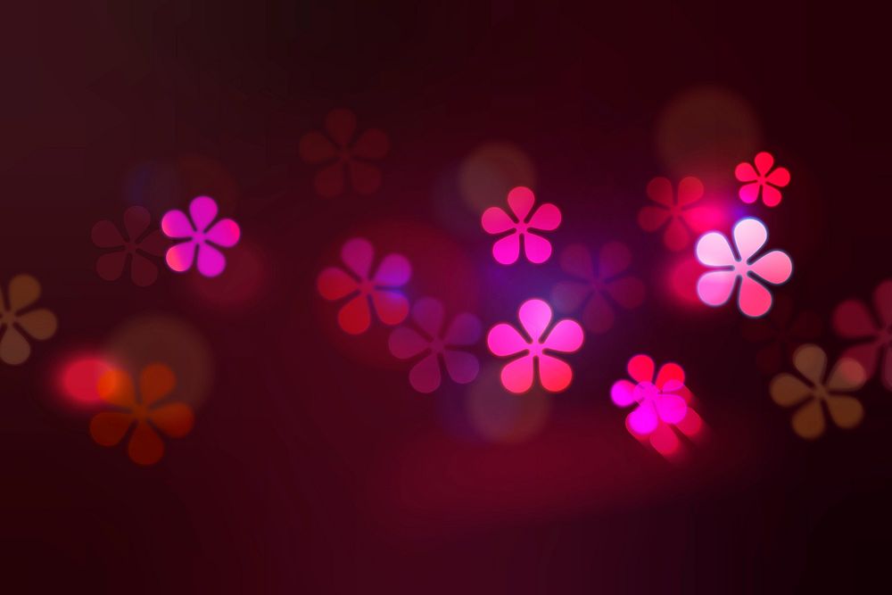 Pink flower bokeh background, aesthetic pattern design vector