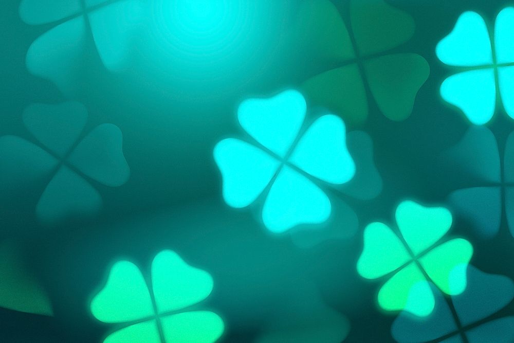 Green clover bokeh background, good luck, St. Patrick&rsquo;s day psd