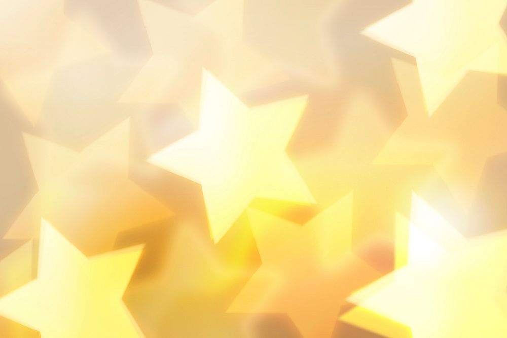 New year background, yellow star bokeh pattern vector