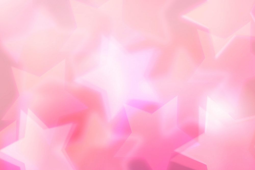 Pink star bokeh background, abstract pattern design vector
