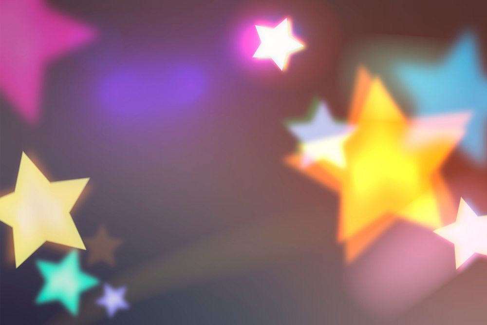 Colorful star bokeh background, abstract party light psd