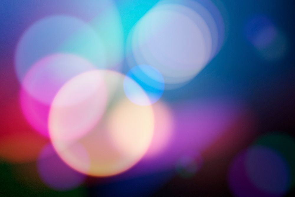 Colorful bokeh light background, abstract party light psd