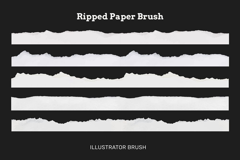 Ripped paper textured brush vector, compatible with AI illustrator