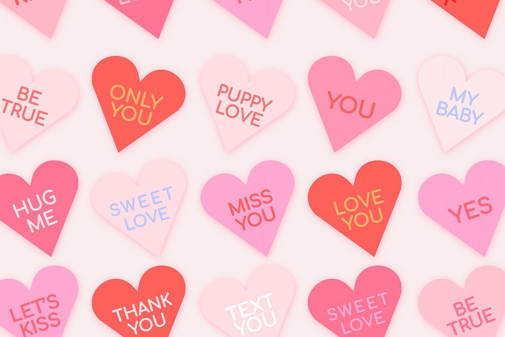 Colorful hearts pattern background, valentine&rsquo;s psd