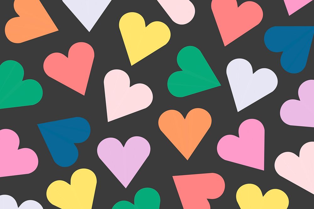 Colorful hearts background valentine’s pattern vector