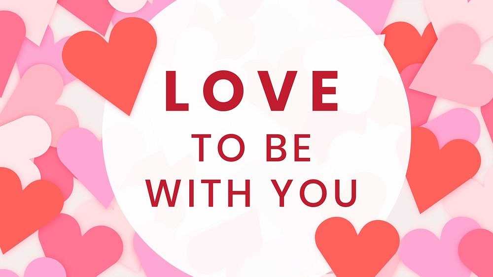 Valentine's blog banner template, pink heart design psd