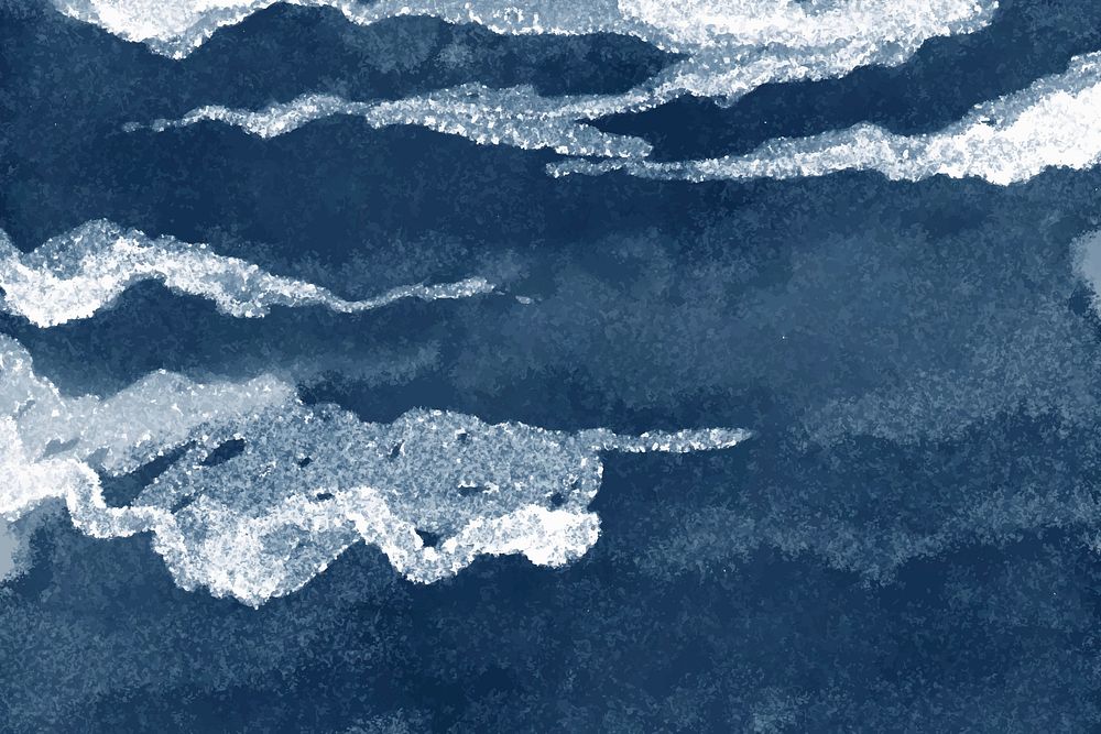 Ocean wave painted background illustration