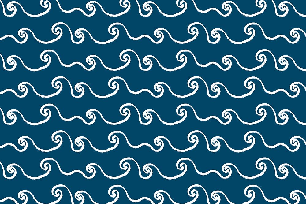 Sea wave pattern background brush design vector