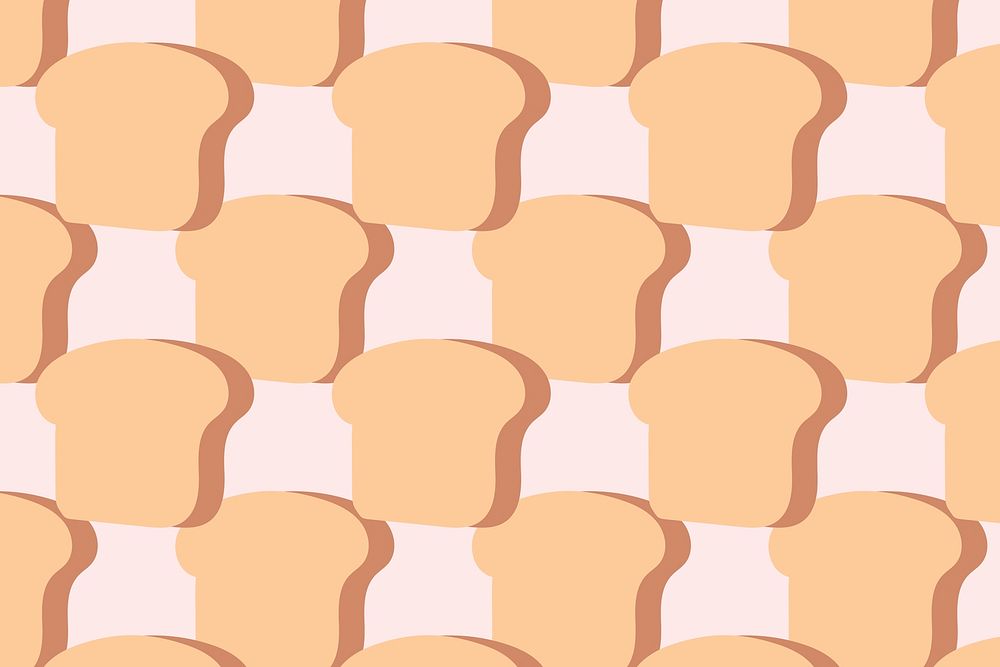 Cute bread pattern background, seamless design