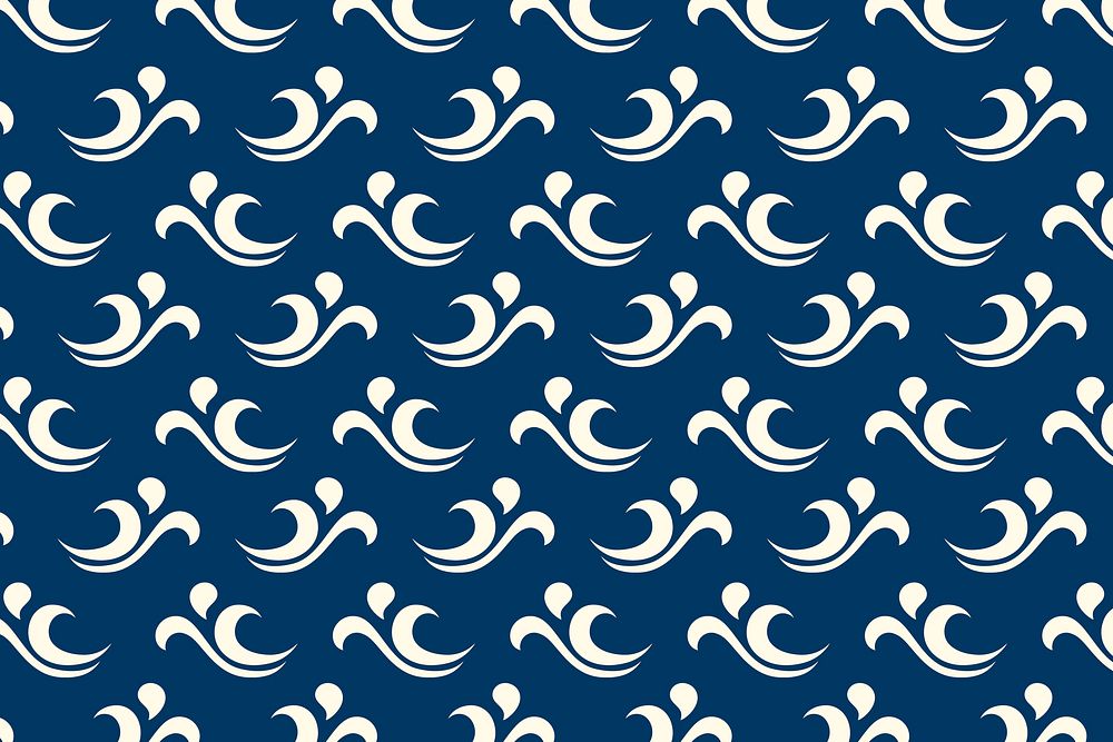 Seamless wave pattern background, blue abstract design psd