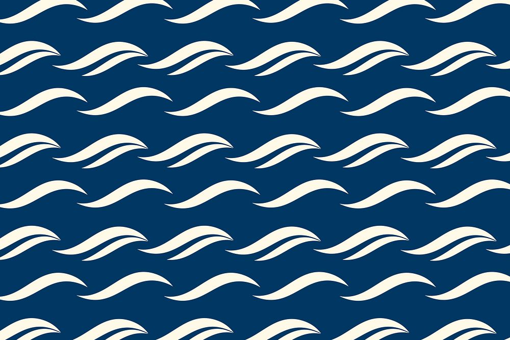 Ocean wave pattern background, blue seamless design psd