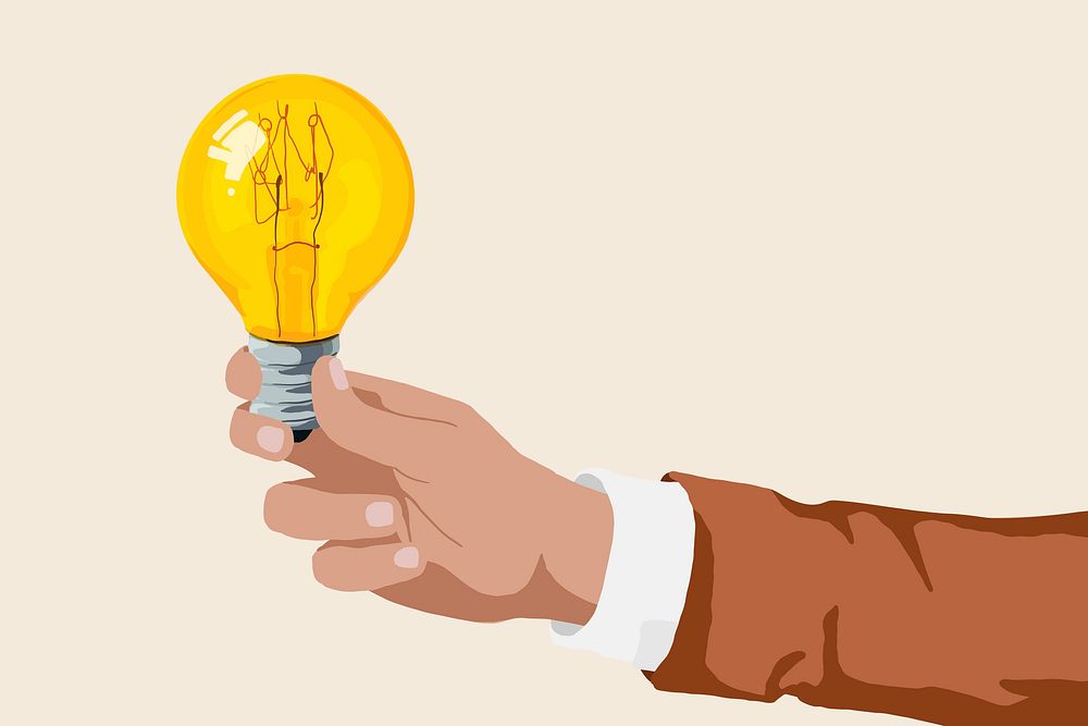 Creative business background, light bulb symbol psd