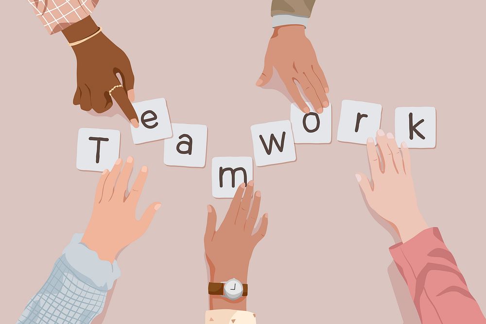 Diverse teamwork background, business aesthetic illustration vector