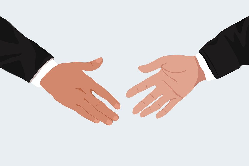 Business handshake background, partnership deal illustration psd