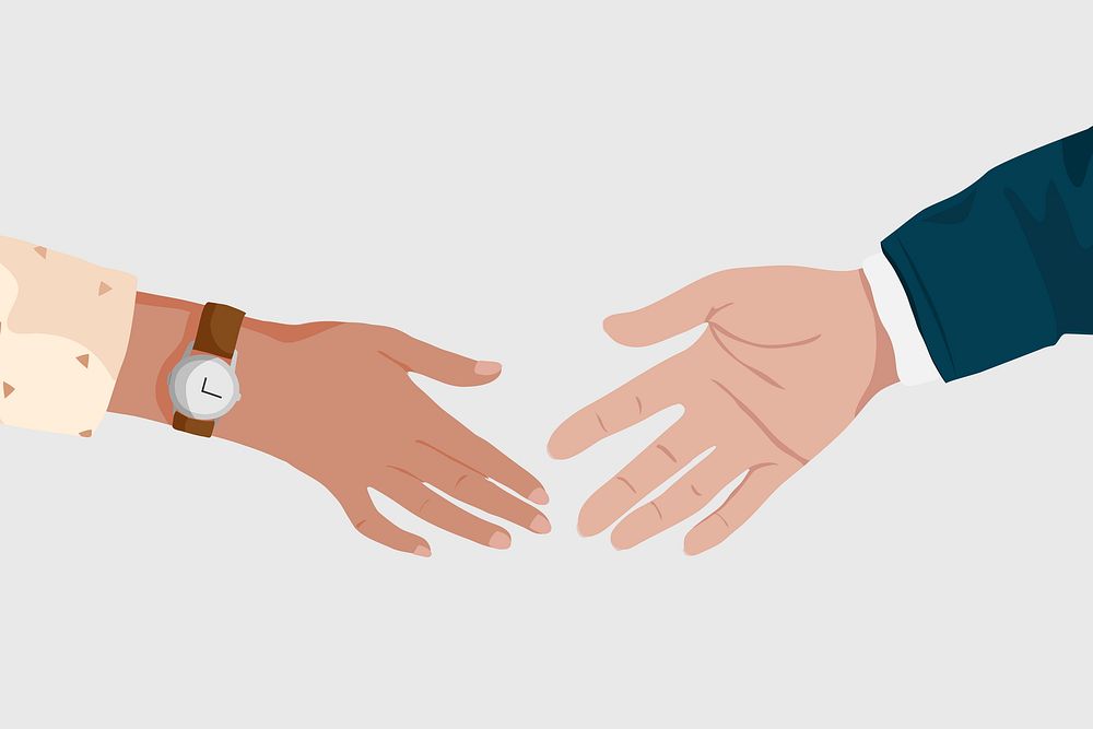 Business handshake background, partnership deal illustration vector