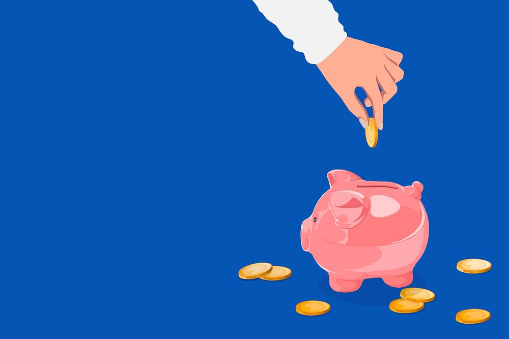 Piggy bank border background, savings & finance illustration vector