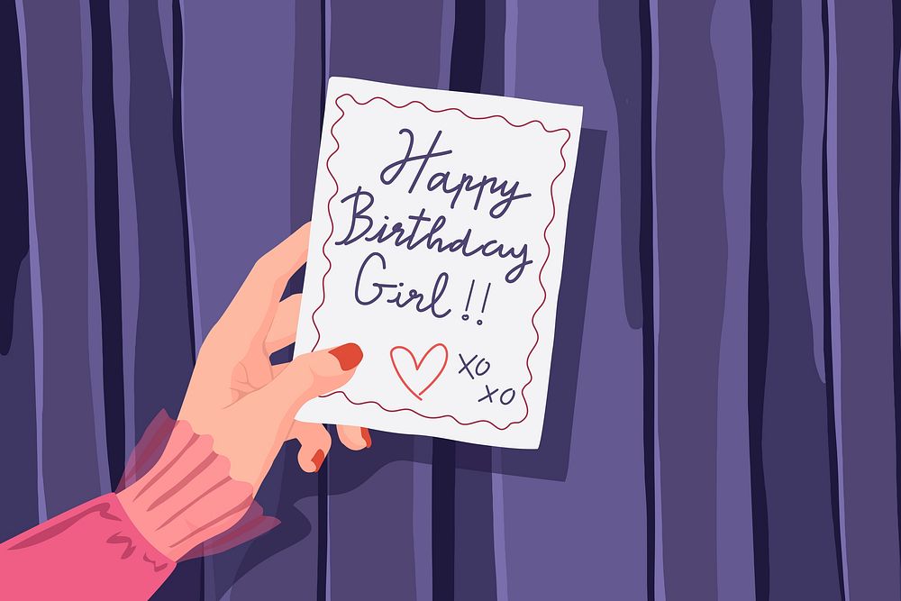 Birthday card background, celebration illustration design vector
