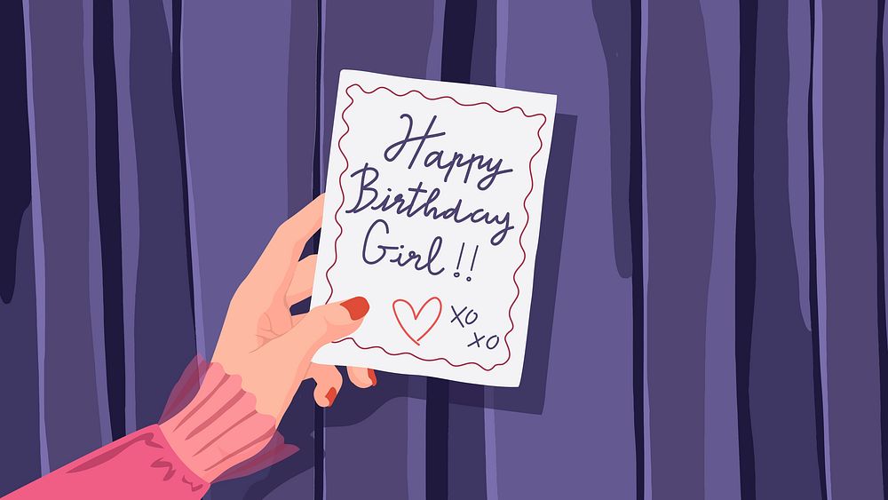 Birthday desktop wallpaper, wishing card, celebration illustration design